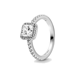 Pandora Square Sparkle Halo Ring